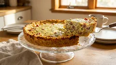 Krämig baconquiche med potatisbotten – steg för steg